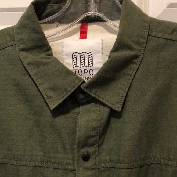 Men’s TOPO Designs Olive Traveler Shirt Jacket- Size Large - Picture 3 of 10